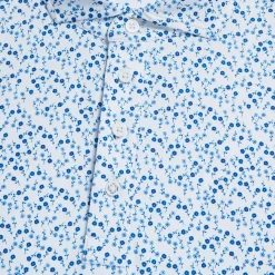 G/FORE Aye Poppy Tech Jersey Modern Spread Collar Polo- Polos & Shirts