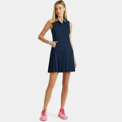 G/FORE Contrast Collar Pique Sleeveless Polo Dress- Skorts & Dresses