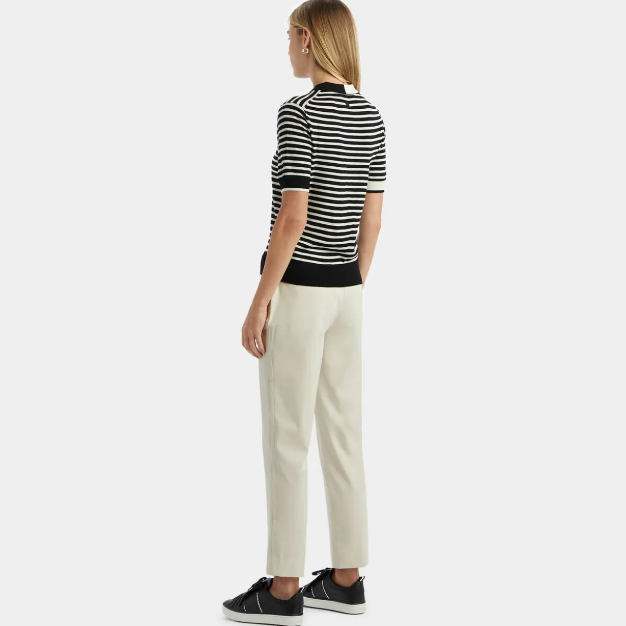 G/FORE Contrast Stripe Merino Wool Short Sleeve Sweater Polo- Sweaters