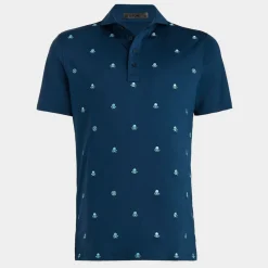 G/FORE Embroidered Skull & Tees Tech Jersey Modern Spread Collar Polo- Polos & Shirts