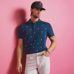 G/FORE Embroidered Skull & Tees Tech Jersey Modern Spread Collar Polo- Polos & Shirts