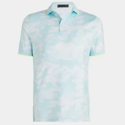 G/FORE Exploded Camo Tech Jersey Modern Spread Collar Banded Sleeve Polo- Polos & Shirts