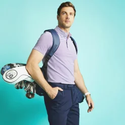 G/FORE Feeder Stripe Tech Jersey Button Down Collar Polo- Polos & Shirts