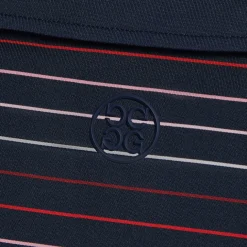 G/FORE Multi Stripe Tech Jersey Modern Spread Collar Polo- Polos & Shirts