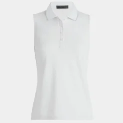 G/FORE Pleated Collar Tech Pique Sleeveless Polo- Polos