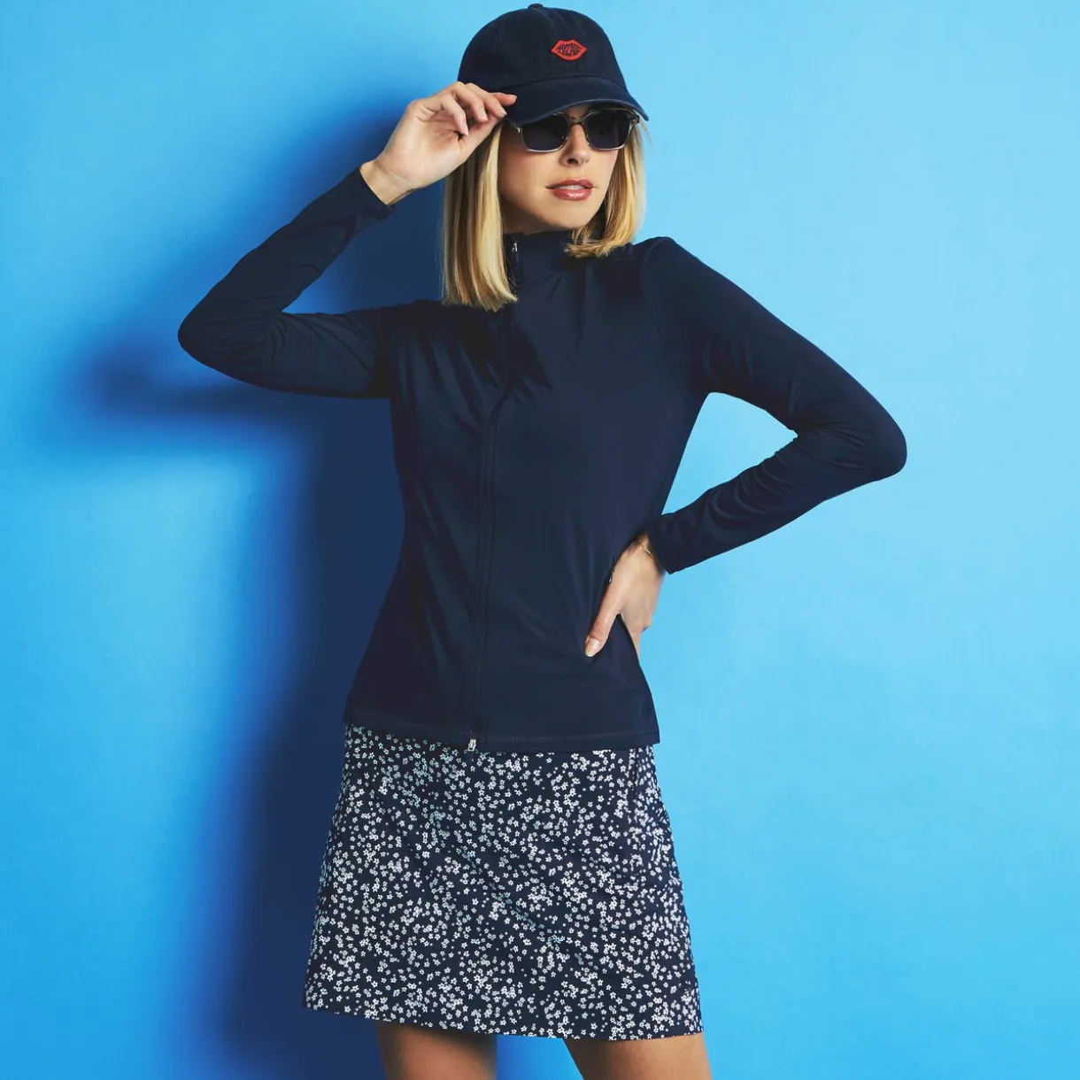 G/FORE Silky Tech Nylon Ruched Full Zip Layer- Mid Layers